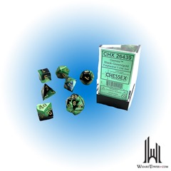 Gemini - Polyhedral 7-Die Set - Black-Green / Gold